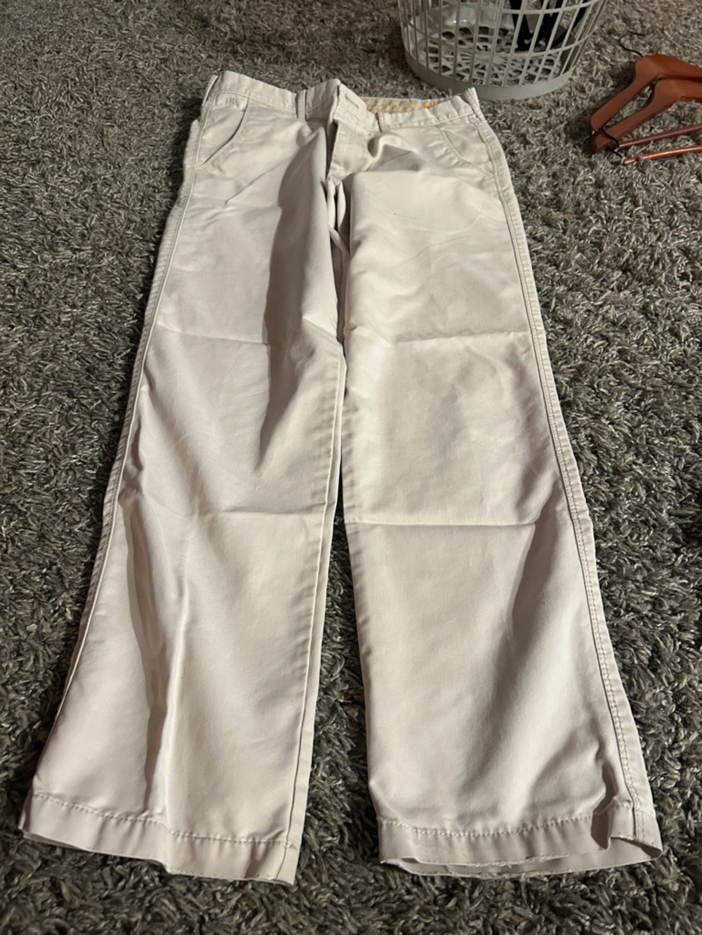 Light Cream Wide-Leg Pants